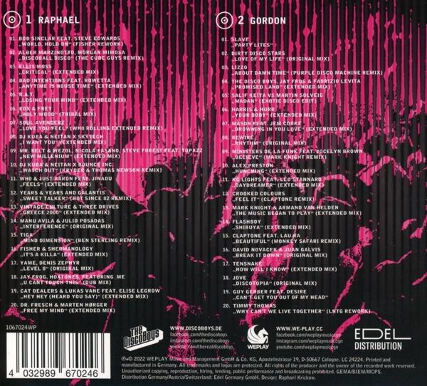 Doppel-CD-Albumcover. Das Album enthält Musik von den Discoboys.