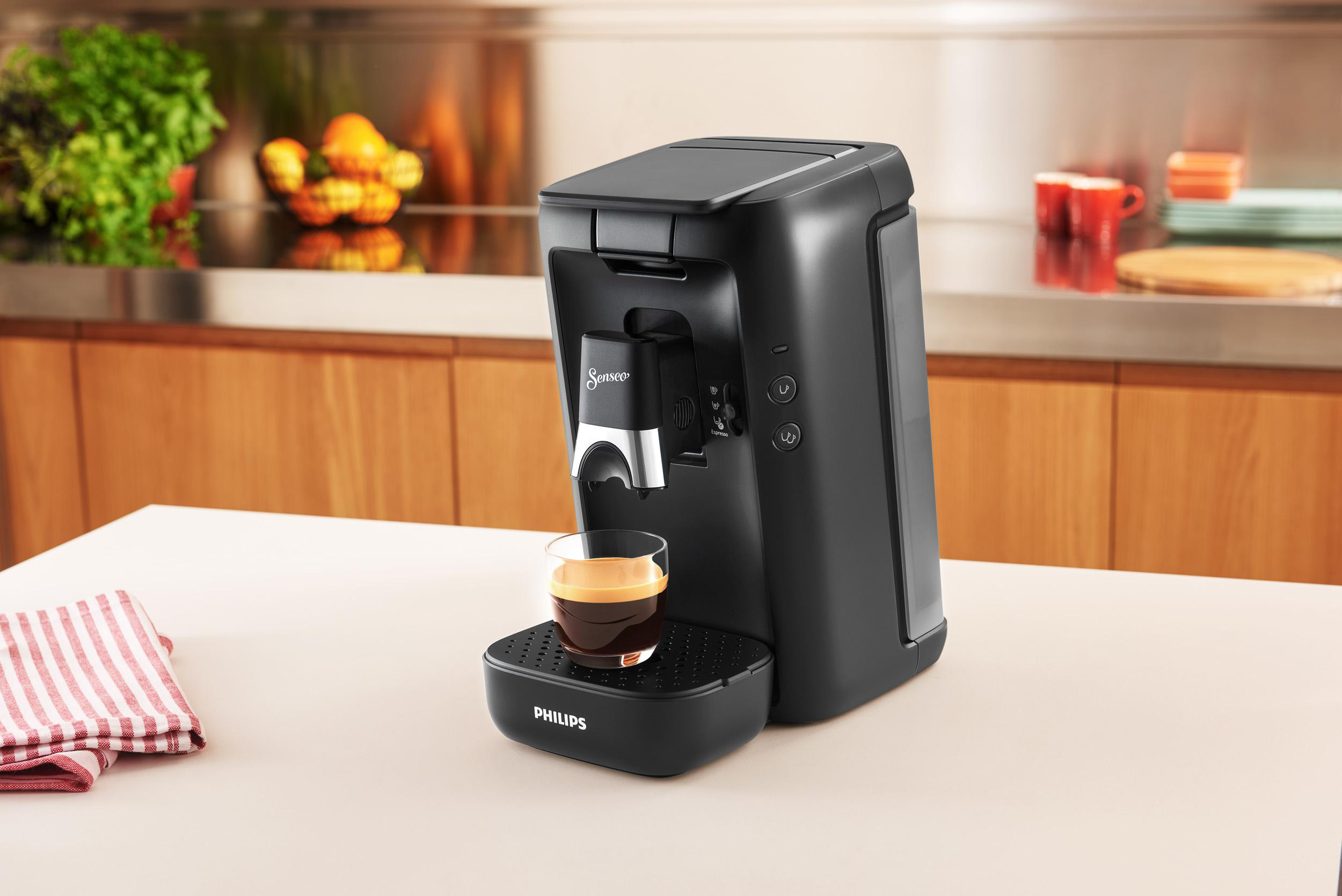 PHILIPS SENSEO® CSA260/65 Maestro mit Kaffeestärkewahl und Memo-Funktion, 1.2L Wassertank, Padmaschine, Schwarz matt