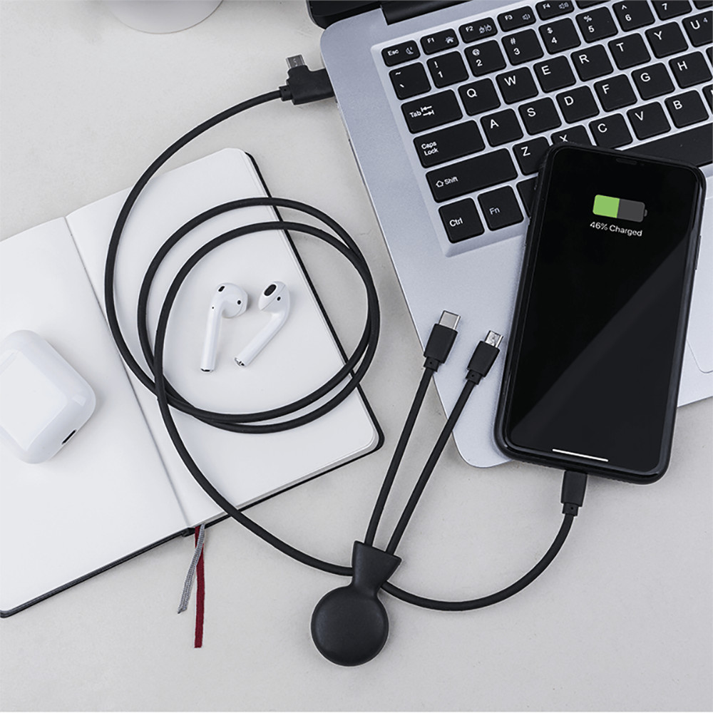 XOOPAR USB-C / microUSB / Lightning-kabel Zwart (XP7102421LR)