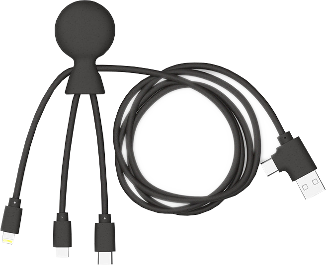 XOOPAR USB-C / microUSB / Lightning-kabel Zwart (XP7102421LR)