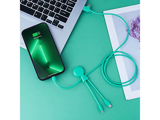 XOOPAR Câble adaptateur USB-C / microUSB / Lightning Vert (XP7102430LR)