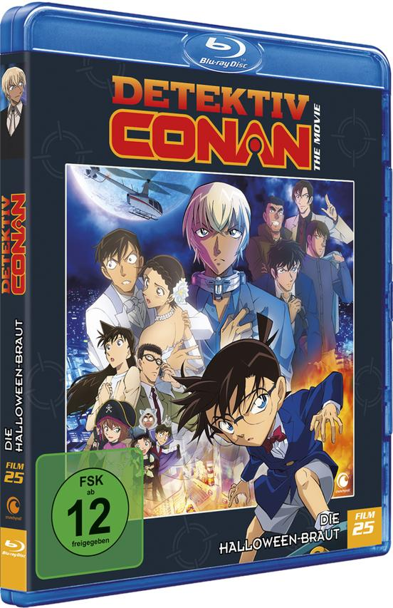 Blu-ray-Hülle des Films 'Detektiv Conan: Die Braut von Halloween'. Cartoon-Figuren sind auf dem Cover.