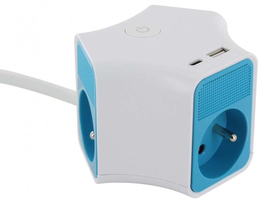 CHACON Multiprise 3 x 16A +  USB-A + USB-C 1.5 m (48096)