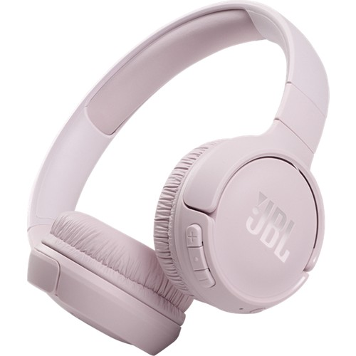 Pembe JBL kulaklık, açılı görünüm.