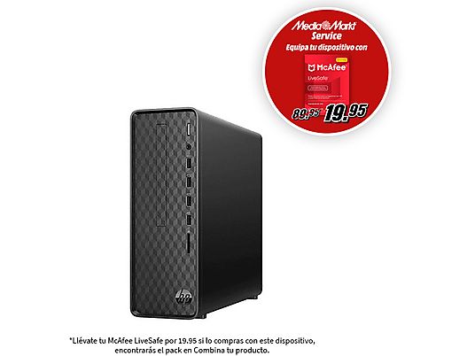 PC Sobremesa - HP Slim Desktop S01-AF0050NS, AMD Ryzen™ 3 3250U, 8 GB RAM, 256 GB SSD, AMD Radeon™, W11 H, Negro