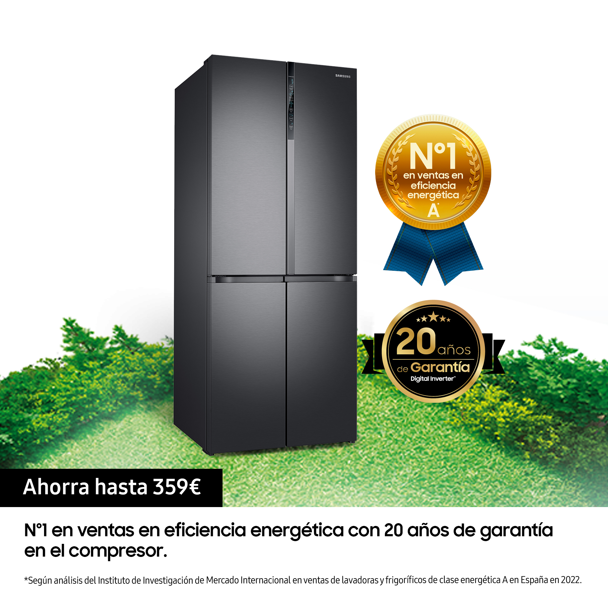 Frigorífico americano - Samsung RF50N5970B1, 486 l, Triple Metal Cooling, Grafito