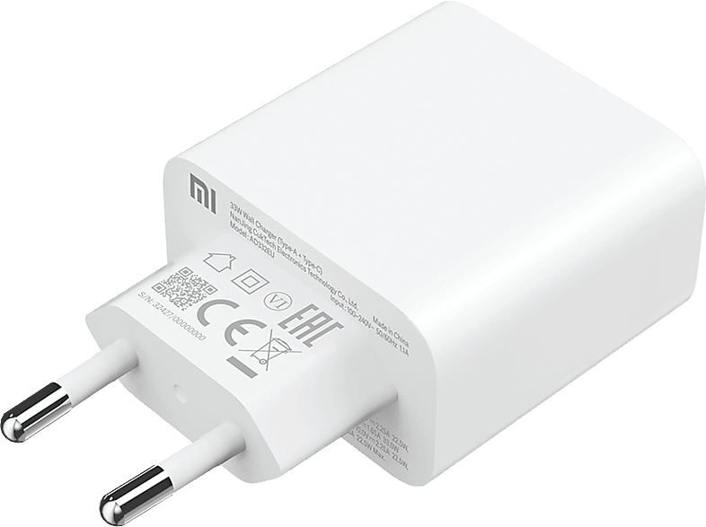 XIAOMI Mi 33W Wall Charger Type-A + Type-C fali töltő, fehér (BHR4996GL)