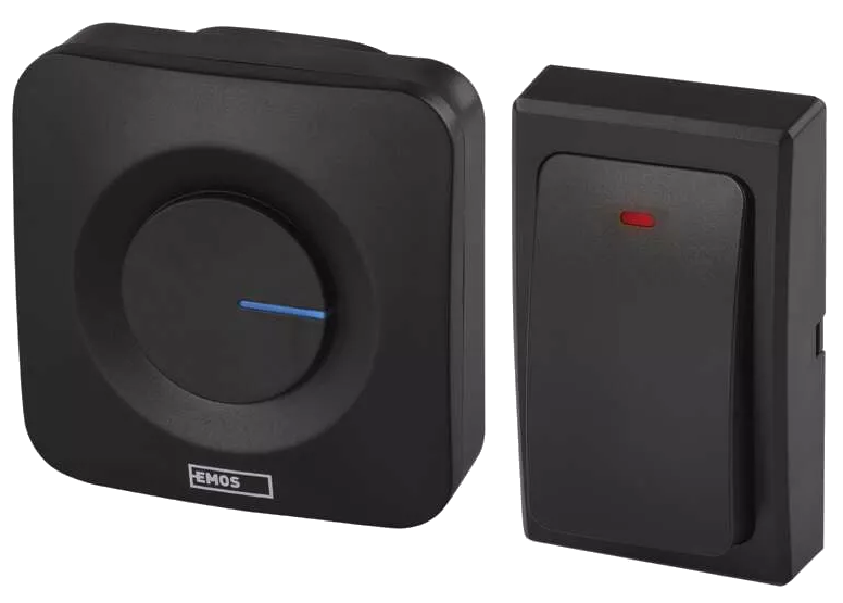EMOS Vezeték nélküli csengő, elem nélküli, fekete (P5729B)