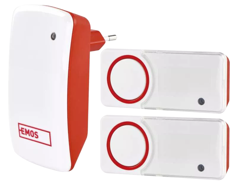 EMOS Vezeték nélküli csengő, fehér-piros (P5750.2T)