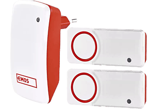 EMOS Vezeték nélküli csengő, fehér-piros (P5750.2T)