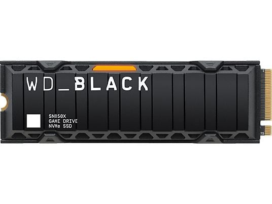 WESTERN DIGITAL WD_BLACK SN850X NVMe SSD (mit Kühlkörper) - Festplatte (SSD, 1 TB, Schwarz)