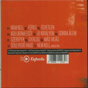 CD hátlapja szövegekkel és vonalkóddal, narancssárga háttér, 'Keytracks' logó.