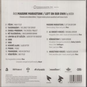 CD borító Akos 'Left on Our Own' albumának számlistájával.