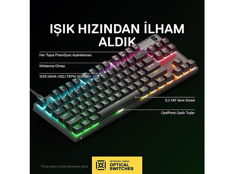 STEELSERIES Apex 9 TKL Mekanik Oyun Klavyesi Siyah_1