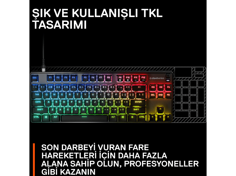 STEELSERIES Apex 9 TKL Mekanik Oyun Klavyesi Siyah_6