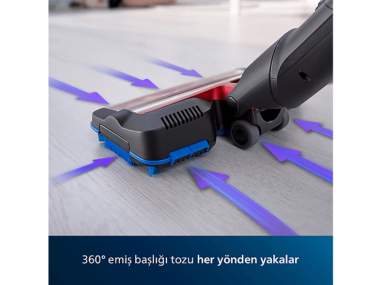 PHILIPS XC7043/01 Şarjlı Dik Süpürge Kırmızı_1