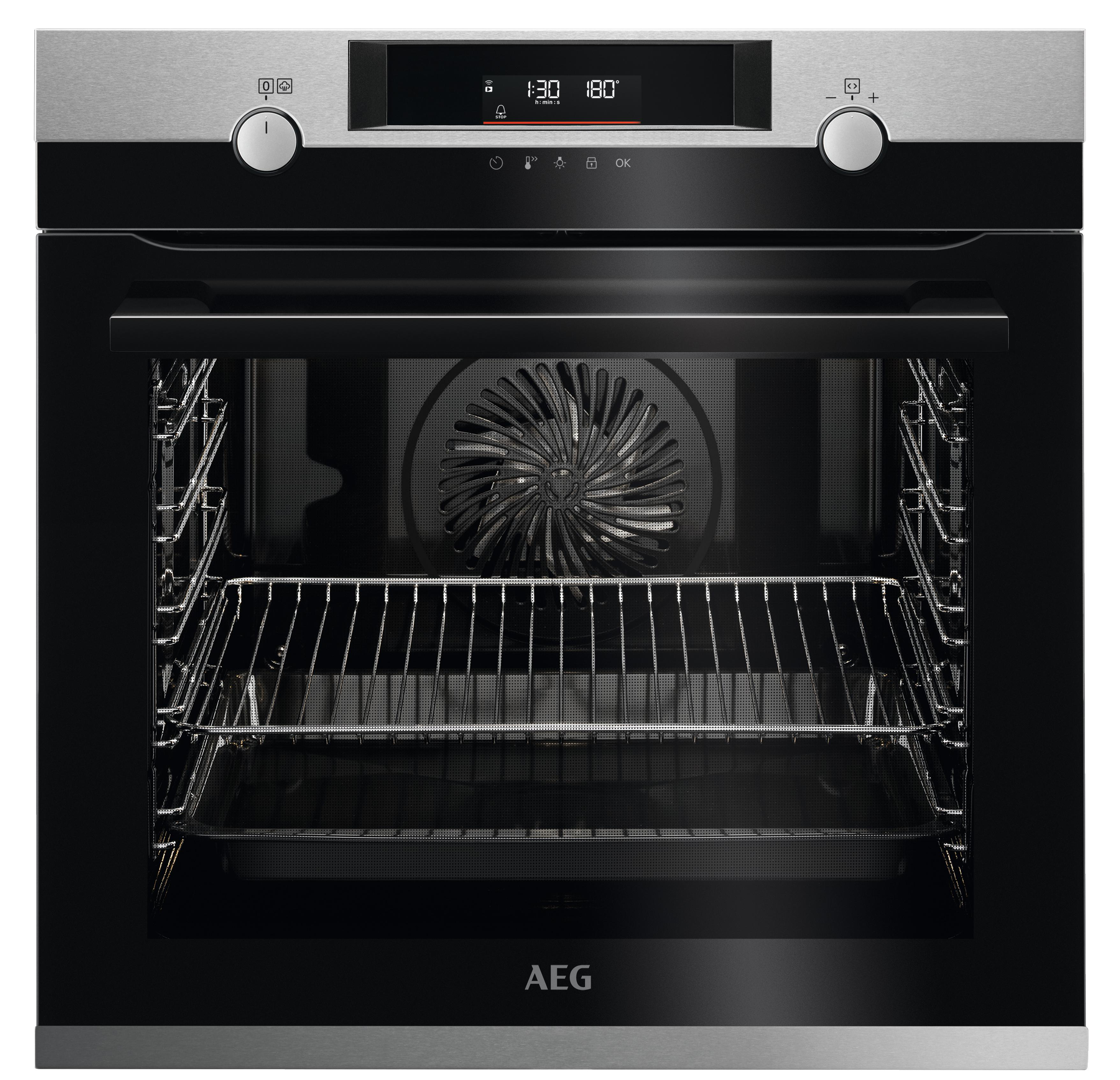 AEG BPC55522B2, Einbaubackofen (Einbaugerät, 71 l, 595 mm breit), Serie 6000 mit SteamBake Feuchtigkeitszugabe (mit Pyrolyse)