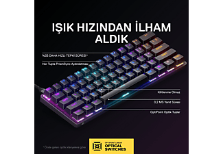 STEELSERIES Apex 9 Mini Mekanik Oyun Klavyesi Siyah_1