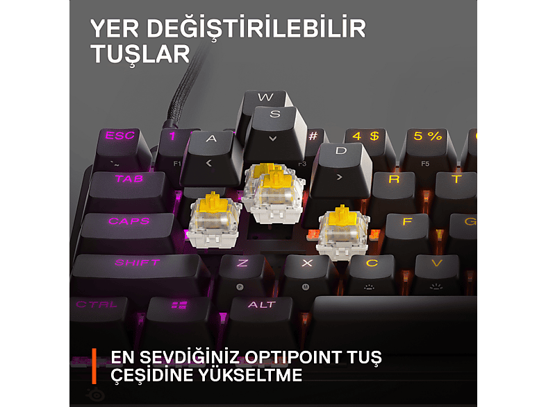 STEELSERIES Apex 9 Mini Mekanik Oyun Klavyesi Siyah_5