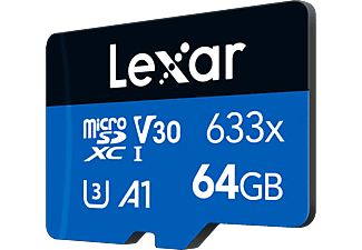 LEXAR High-Performance 64GB 633x microSDXC™ UHS-I 100MB/s Okuma 45MB/s Yazma Micro SD Hafıza Kartı