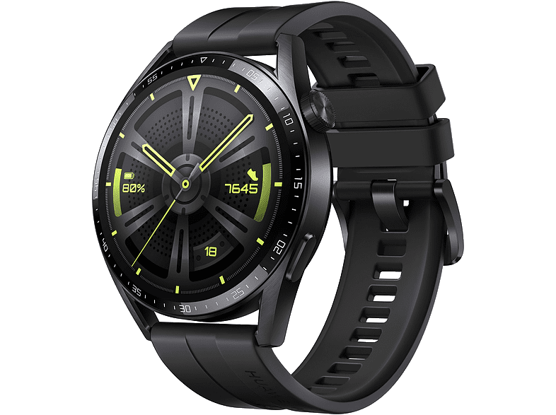 Smartwatch - Huawei New Active Watch GT 3, 46 mm, 14 días, Ritmo cardiaco 24h, SPo2, IA+100 deportes, GPS, 5 Atm, Negro