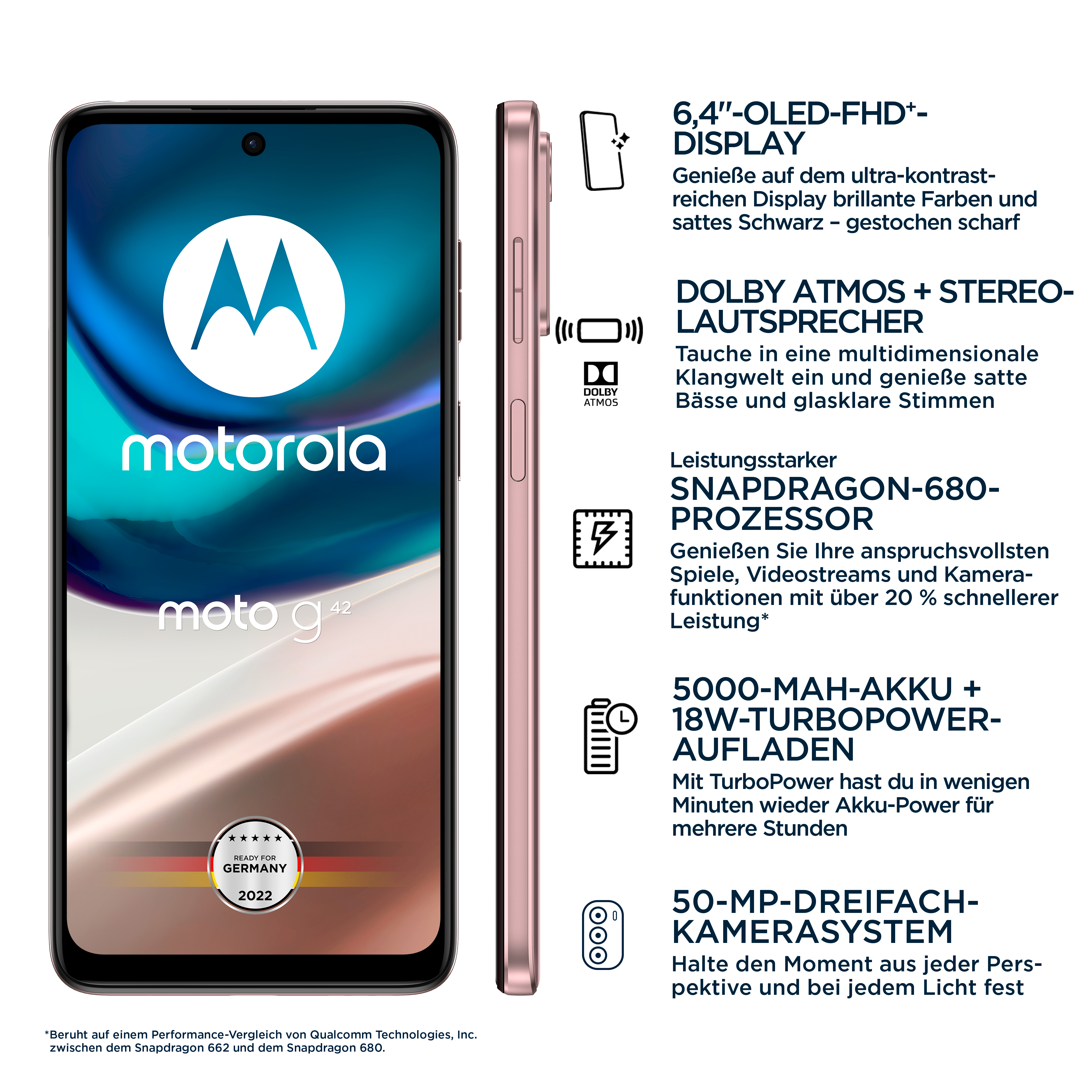 MOTOROLA moto g42 64 GB Metallic Rose Dual SIM