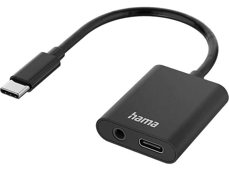 Hama 201534 2-in-1 Oplaadkabel Usb-c 3.5-mm Jack Zwart