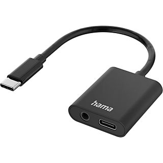 HAMA 201534 2-in-1 Oplaadkabel USB-C 3.5-mm jack Zwart