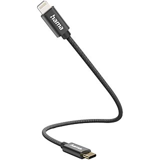 HAMA 201601 Laadkabel USB-C naar Lightning 0.2m Zwart