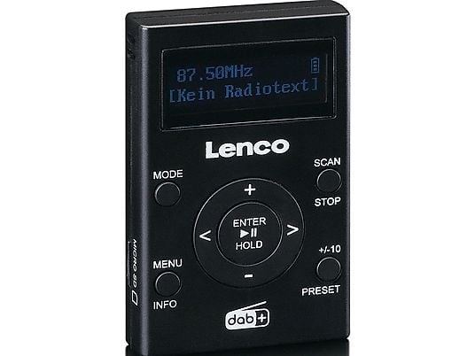 LENCO PDR-011BK - Taschenradio (DAB+, FM, DAB, Schwarz)