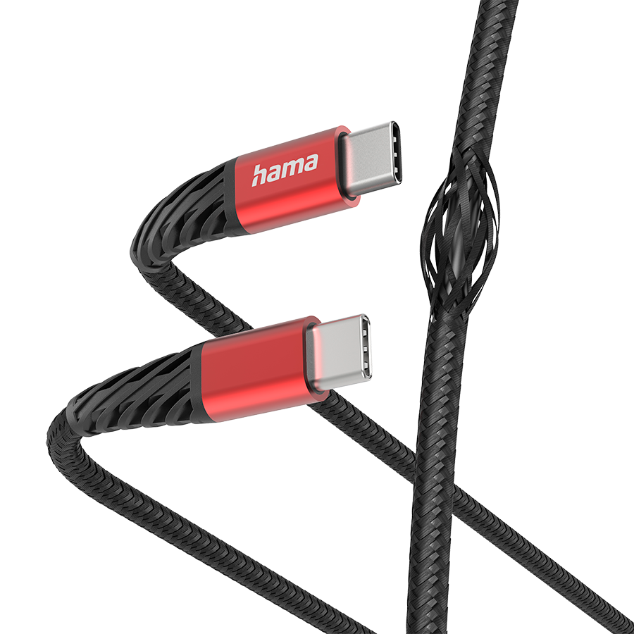 Hama 201542 Laadkabel Extreme Usb-c/usb-c 1.5m Zwart afbeelding