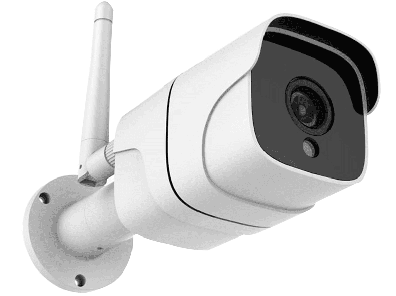 Cámara de seguridad - Muvit iO WIFI, Full HD 1080P, Exterior, Notificaciones, Blanco