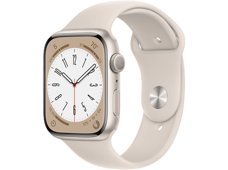 APPLE Watch Series 8 GPS 45mm Aluminiumgehäuse, Sportarmband, Polarstern  online kaufen | MediaMarkt