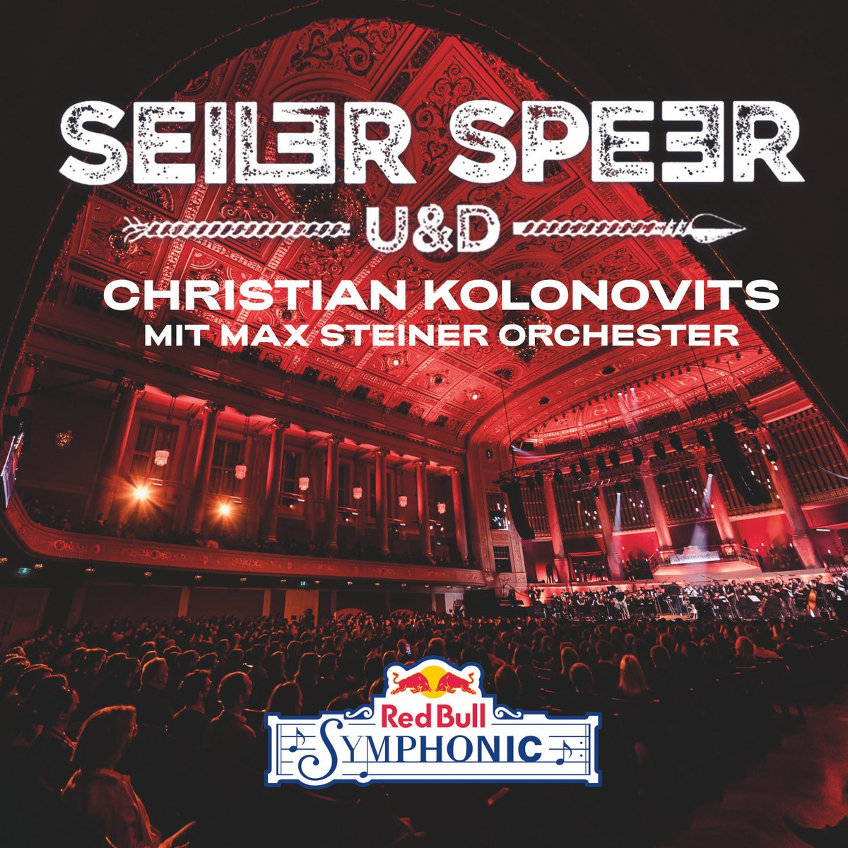 Red Bull Symphonic Konzertplakat mit Publikum und Bühne.