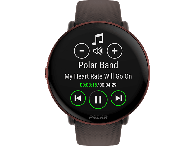 Reloj deportivo - Polar Ignite 3, 22 mm, 1.2", AMOLED, Talla S-L, Cristal curvo, GPS dual, Autonomía 5 días, Marrón/cobre – imagen 2