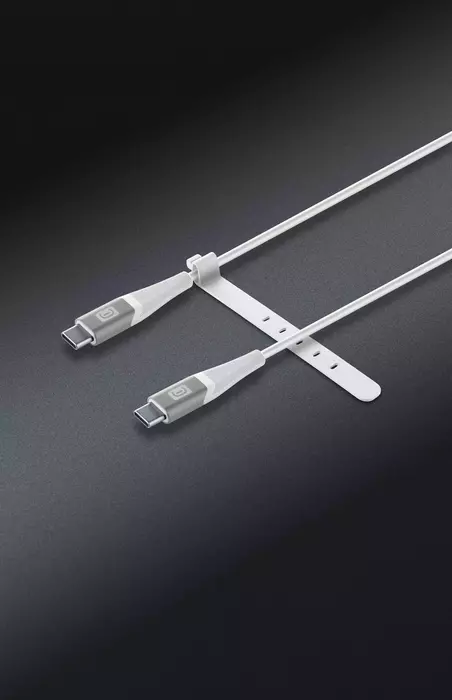 CELLULARLINE PRO+ - USB-C-zu-USB-C-Kabell mit Gurt (Weiss)