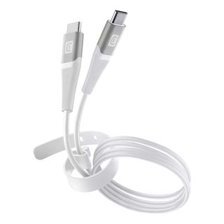 CELLULARLINE PRO+ - Câble USB-C vers USB-C avec lanière (Blanc)