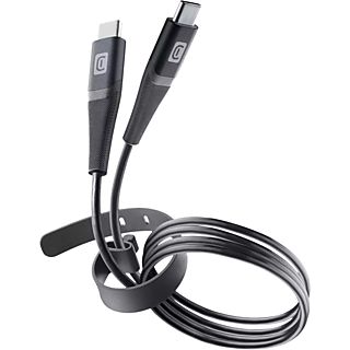 CELLULARLINE PRO+ - Câble USB-C vers USB-C avec lanière (Noir)