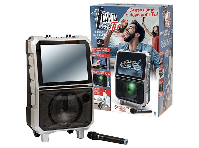 MICROFONO PROFESSIONALE WIRELESS 2 IN 1 PER KARAOKE CON FILO E ANTENNA WIFI