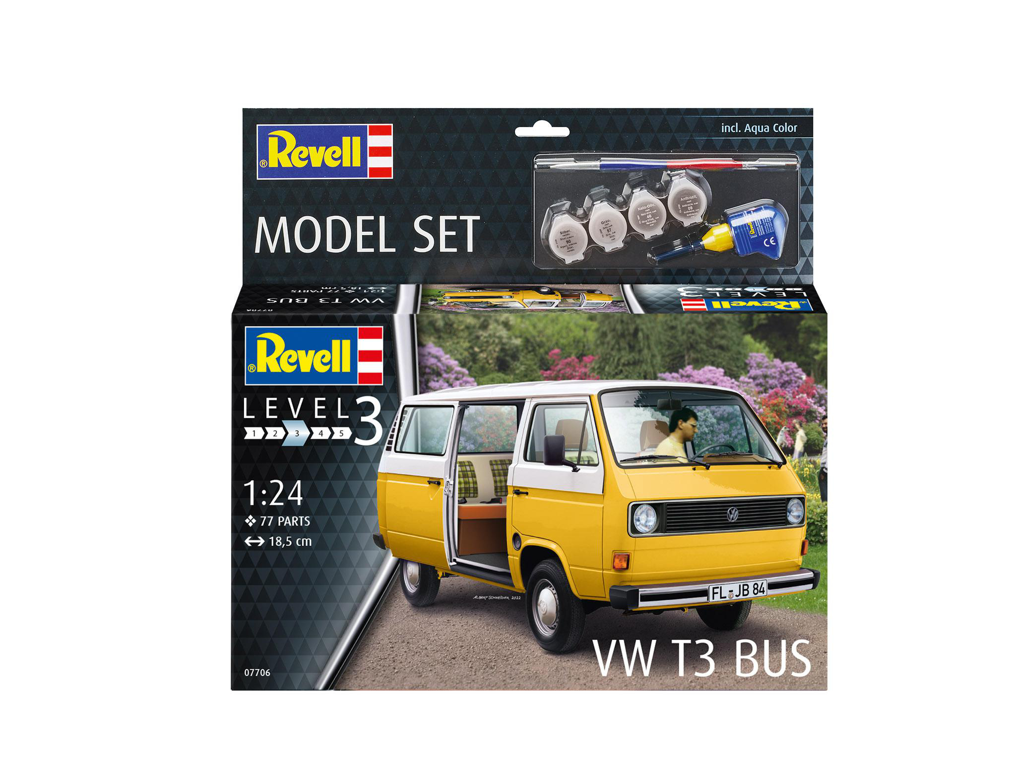 T3 Bus Gelb/Weiß Set 67706 Modellbausatz, REVELL Model VW