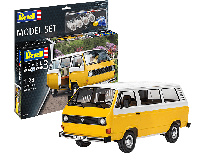 REVELL 67706 Model Set VW T3 Bus Modellbausatz, Gelb/Weiß