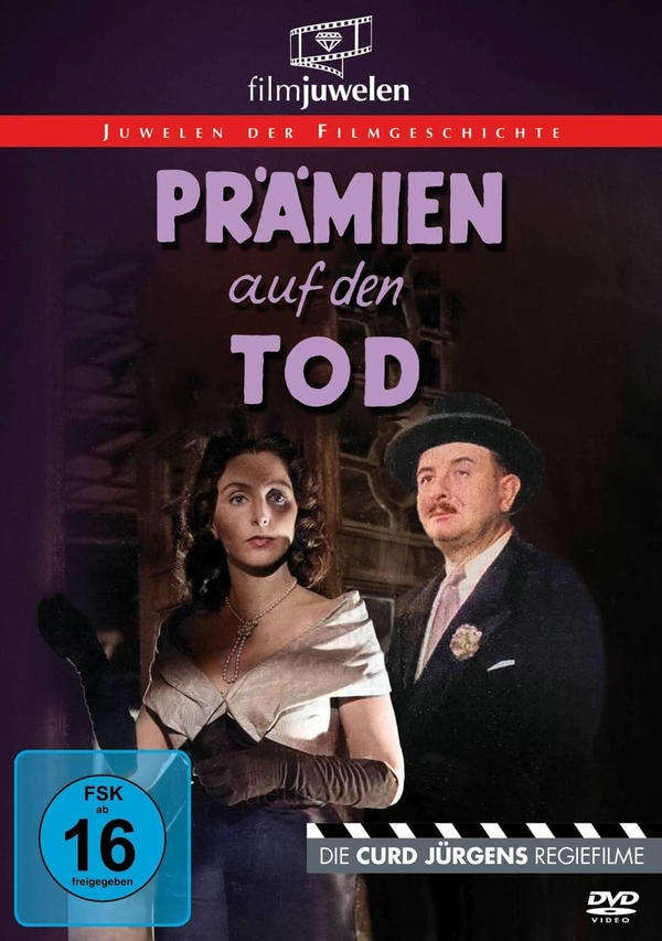 Filmcover: Mann und Frau in formeller Kleidung. Titel: Prämien auf den Tod.