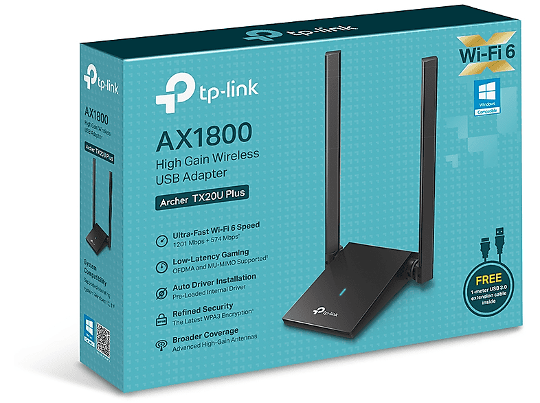 TP-LINK Archer TX20U Plus AX1800 Wi-Fi 6 USB Adaptör Router Siyah_5