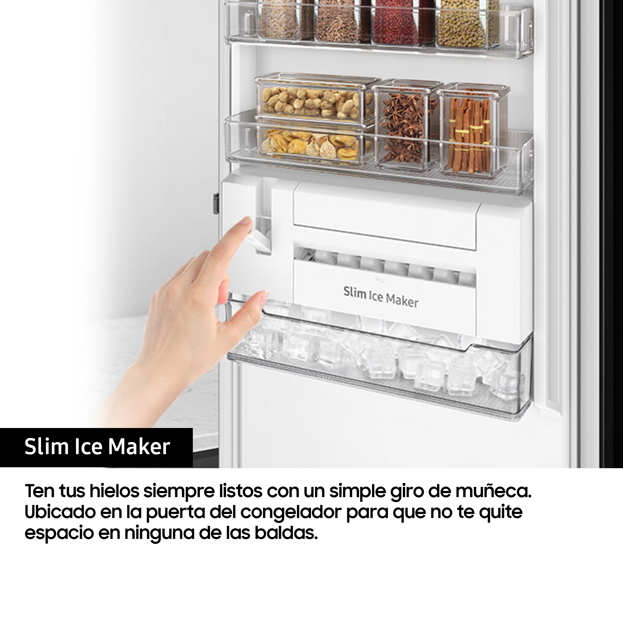 Congelador vertical - Samsung BESPOKE personalizable RZ32A7485AP/EF, 323l, 185.3cm, Metal Cooling, Dispensador de hielo, Modo Convertible, Clean White