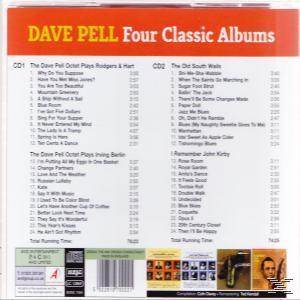 CD tok hátulja. A szöveg a Dave Pell Octet négy klasszikus albumának számait sorolja fel.