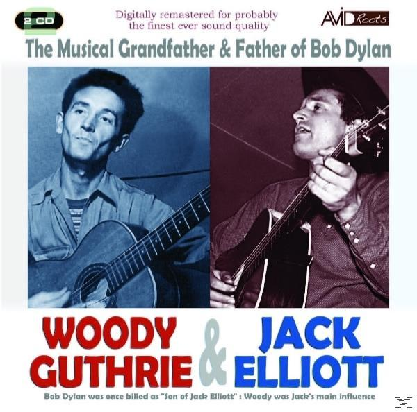Album borító Woody Guthrie-val és Jack Elliott-tal, szöveggel az alján.