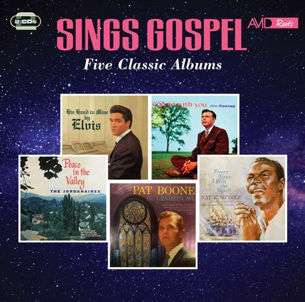 Album borító több album borítóval. Sings Gospel. Elvis Presley-vel és másokkal.
