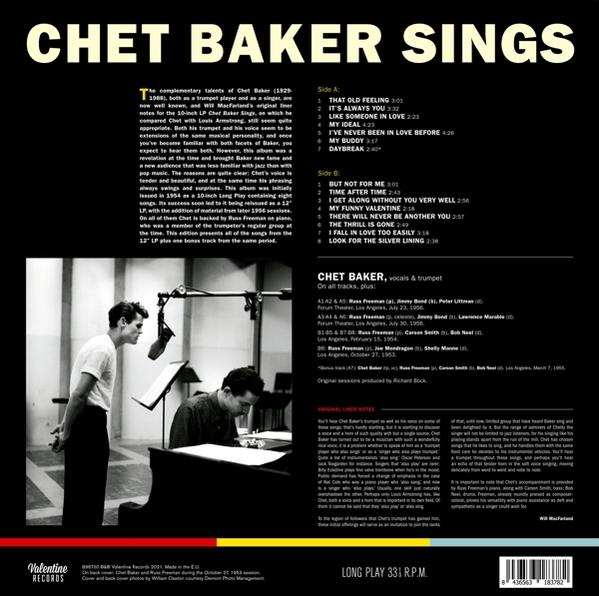 (Vinyl) - - Baker Chet (Ltd.180g Chet Vinyl) Baker Sings