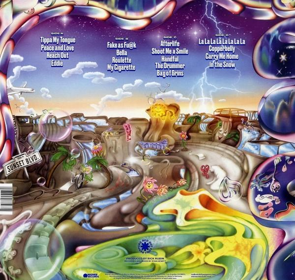 Albumcover mit farbenfroher psychedelischer Kunst und Text.