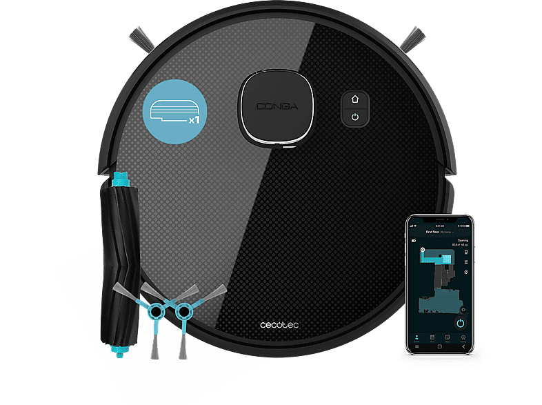 Robot friegasuelos Cecotec Conga Eternal Pet Titanium, 14.4 V, 110